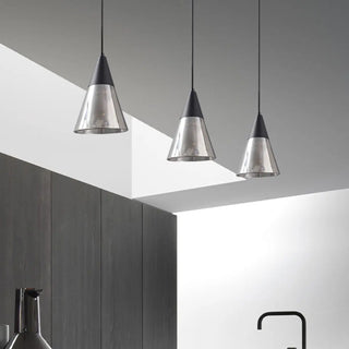 ZOWALA - Modern Kitchen Black Cone Clear Glass Pendant Light Image - 6