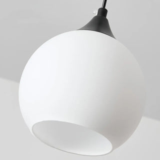 Modern Black 3-Light GLobe White Glass Pendant Light Zawala Image - 7