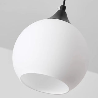 Modern Black 3-Light GLobe White Glass Pendant Light Zawala Image - 8