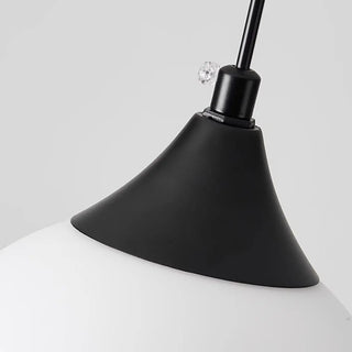 Modern Black 3-Light GLobe White Glass Pendant Light Zawala Image - 9