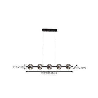 ZOWALA - Modern Black 6-Light Globe Island Light #size