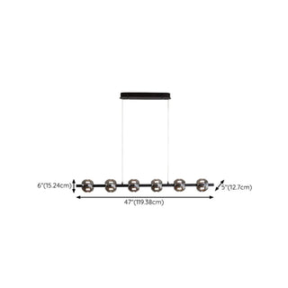ZOWALA - Modern Black 6-Light Globe Island Light Image - 15