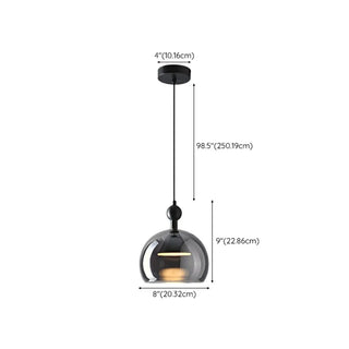 ZOWALA - Modern Dining Room Black Acrylic Globe Pendant Light #size