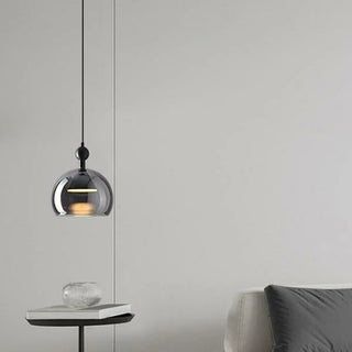 ZOWALA - Modern Dining Room Black Acrylic Globe Pendant Light Image - 4