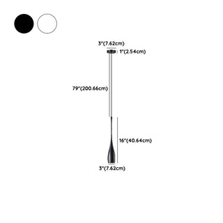 ZOWALA - Modern Bedroom White Acrylic Teardrop Pendant Light #size
