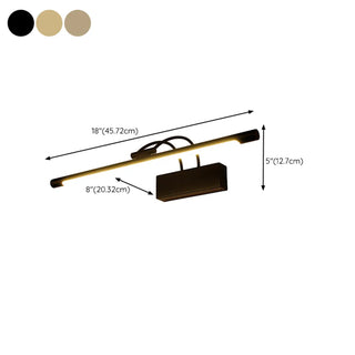 Adjustable Black Metal Modern Linear LED Vanity Lamp Zawala #size