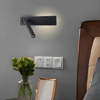 Modern Cylinder Metal Wall Reading Light Black Adjustable Zawala Image - 13