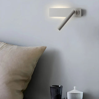 Modern Cylinder Metal Wall Reading Light Black Adjustable Zawala Image - 5