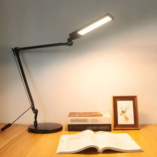 Black Simple Adjustable Arm Metal LED Office Table Lamp Zawala Image - 1
