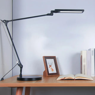Black Simple Adjustable Arm Metal LED Office Table Lamp Zawala Image - 3