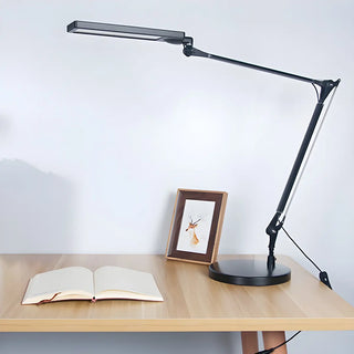 Black Simple Adjustable Arm Metal LED Office Table Lamp Zawala Image - 4