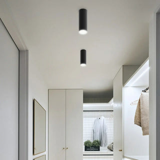 ZOWALA - Modern Black Aluminum Cylinder LED Flush Mount Light Image - 1