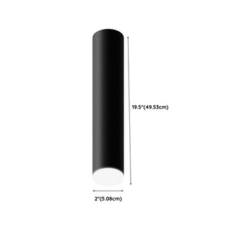 ZOWALA - Modern Black Aluminum Cylinder LED Flush Mount Light Image - 10