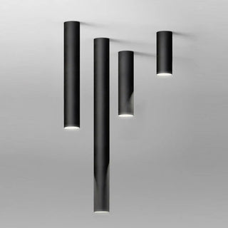 ZOWALA - Modern Black Aluminum Cylinder LED Flush Mount Light Image - 4