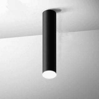 ZOWALA - Modern Black Aluminum Cylinder LED Flush Mount Light Image - 6
