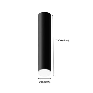 ZOWALA - Modern Black Aluminum Cylinder LED Flush Mount Light #size