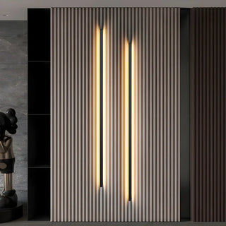 Sleek Black Vertical Linear LED Metal Wall Sconce Zawala Image - 1
