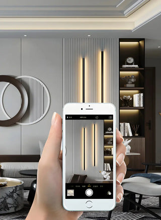 Sleek Black Vertical Linear LED Metal Wall Sconce Zawala Image - 18
