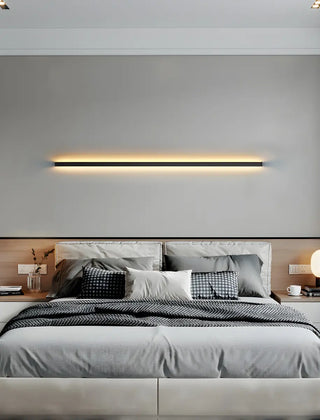 Sleek Black Vertical Linear LED Metal Wall Sconce Zawala Image - 20