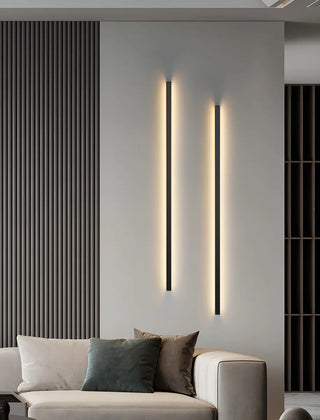 Sleek Black Vertical Linear LED Metal Wall Sconce Zawala Image - 21