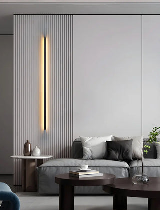 Sleek Black Vertical Linear LED Metal Wall Sconce Zawala Image - 22