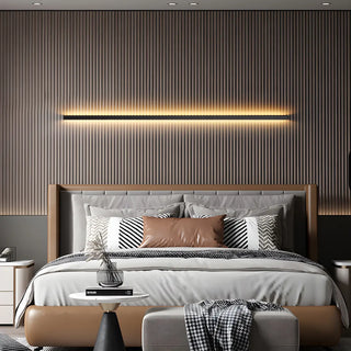 Sleek Black Vertical Linear LED Metal Wall Sconce Zawala Image - 3