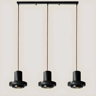 ZOWALA - Modern Bedroom Black Cylinder Aluminum Stone Pendant Light Image - 14