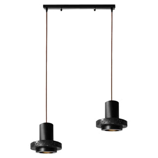 ZOWALA - Modern Bedroom Black Cylinder Aluminum Stone Pendant Light Image - 19