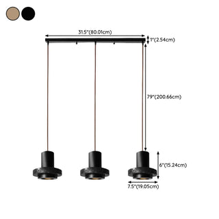 ZOWALA - Modern Bedroom Black Cylinder Aluminum Stone Pendant Light Image - 23