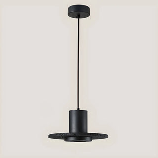 ZOWALA - Modern Bedroom Black Cylinder Aluminum Stone Pendant Light Image - 9