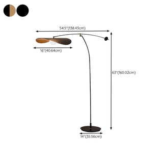 Modern Simple Black Arms Metal Arc Floor Light Lamp Zawala #size