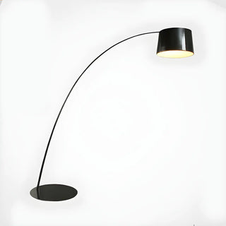 Modern Black Barrel Arc Metal Living Room Floor Lamp Zawala Image - 11