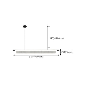 ZOWALA - Exquisite Clear Rectangle Kitchen Island Pendant Light #size