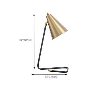 Living Room Stylish Metal Cone Shape Modern Table Lamp Zawala #size