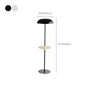 Modern Tray and Dome Shade Metal LED Floor Lamp Zawala #size