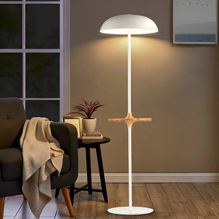 Modern Tray and Dome Shade Metal LED Floor Lamp Zawala Image - 2