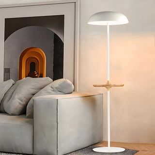 Modern Tray and Dome Shade Metal LED Floor Lamp Zawala Image - 3