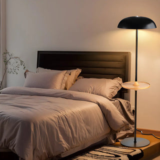 Modern Tray and Dome Shade Metal LED Floor Lamp Zawala Image - 4
