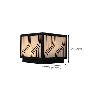 Fashion Square Line Decor Metal Outdoor Lamp Black Zawala #size