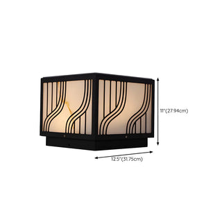 Fashion Square Line Decor Metal Outdoor Lamp Black Zawala Image - 13