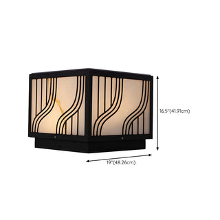 Fashion Square Line Decor Metal Outdoor Lamp Black Zawala Image - 16