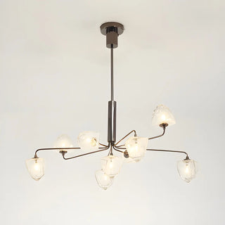ZOWALA - Modern Black Branch Faceted Glass Chandelier Image - 5