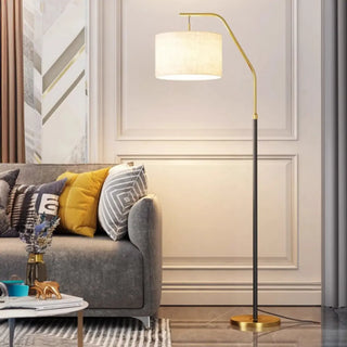ZOWALA - Modern Brass Drum Flexible Height Floor Lamp Foot Switch Image - 1