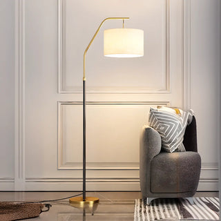 ZOWALA - Modern Brass Drum Flexible Height Floor Lamp Foot Switch Image - 15