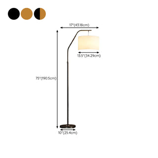 ZOWALA - Modern Brass Drum Flexible Height Floor Lamp Foot Switch #size