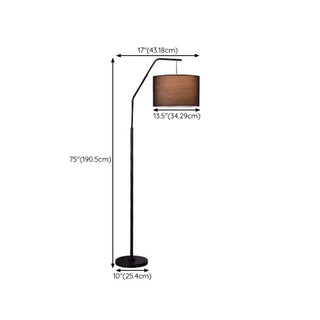 ZOWALA - Modern Brass Drum Flexible Height Floor Lamp Foot Switch Image - 17