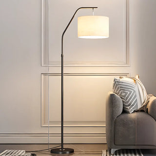 ZOWALA - Modern Brass Drum Flexible Height Floor Lamp Foot Switch Image - 2