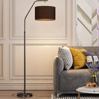 ZOWALA - Modern Brass Drum Flexible Height Floor Lamp Foot Switch Image - 3