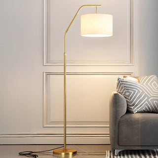 ZOWALA - Modern Brass Drum Flexible Height Floor Lamp Foot Switch Image - 4