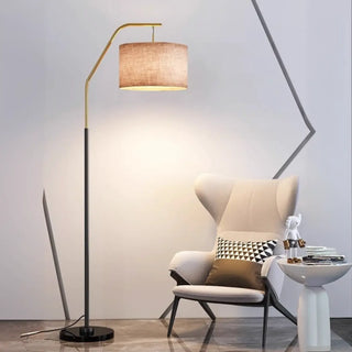 ZOWALA - Modern Brass Drum Flexible Height Floor Lamp Foot Switch Image - 5